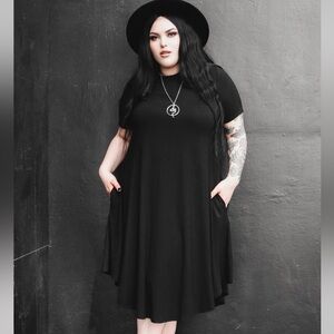 Foxblood Black Nissa Swing Dress Tunic Flowy Goth Witchy Witch